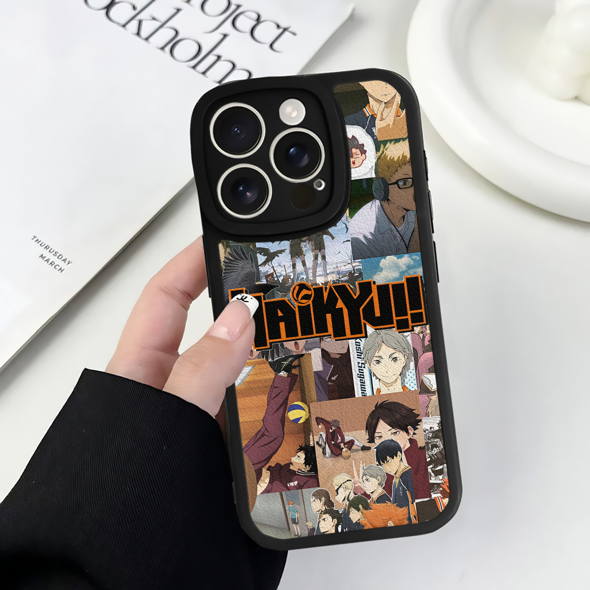 （画像用） ハイキュー!! Haikyu!! 【iPhone 16シリーズ対応】シリコンスマホケース（レザー調） 材質：シリコン